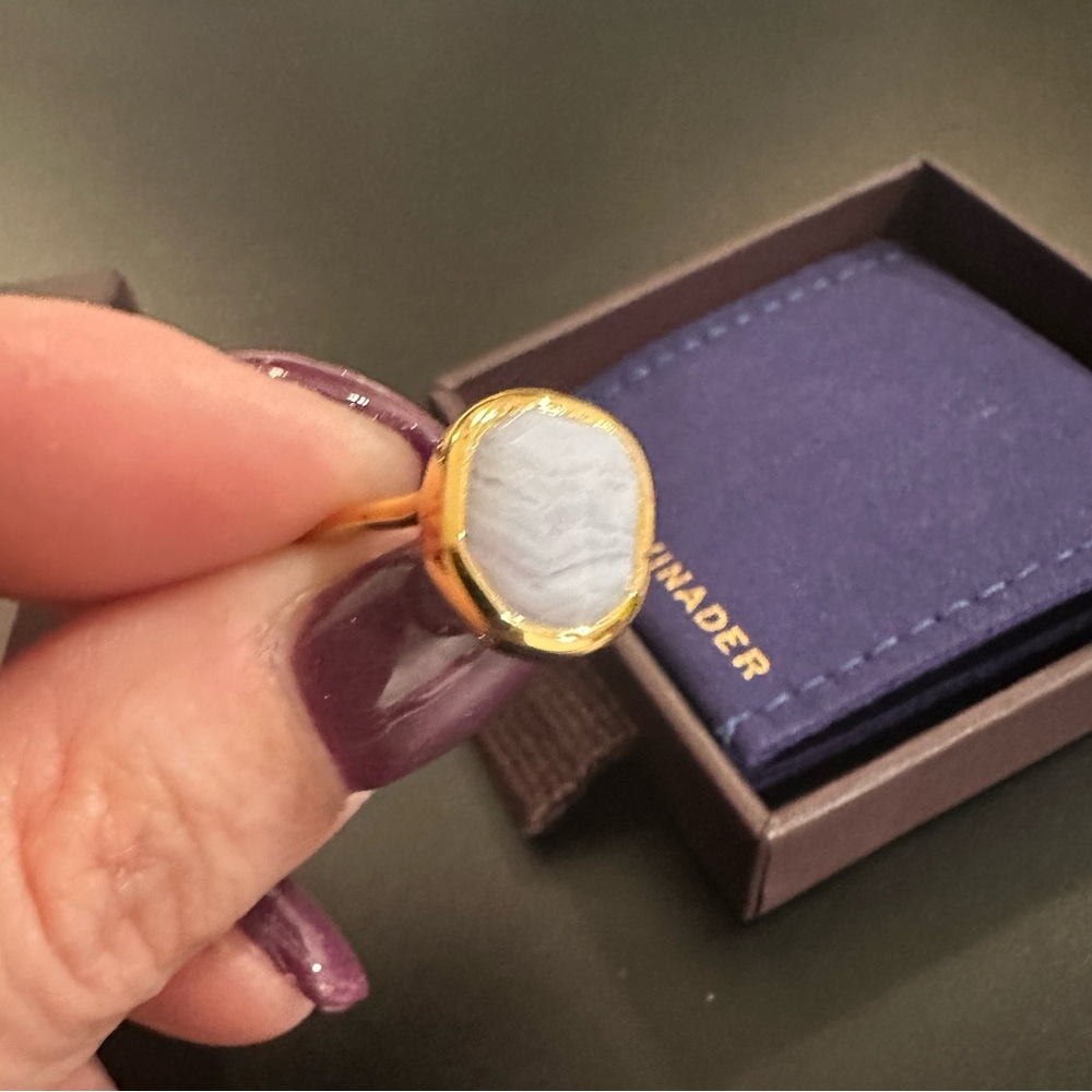 NWT Monica Vinader Medium Siren Agate ring